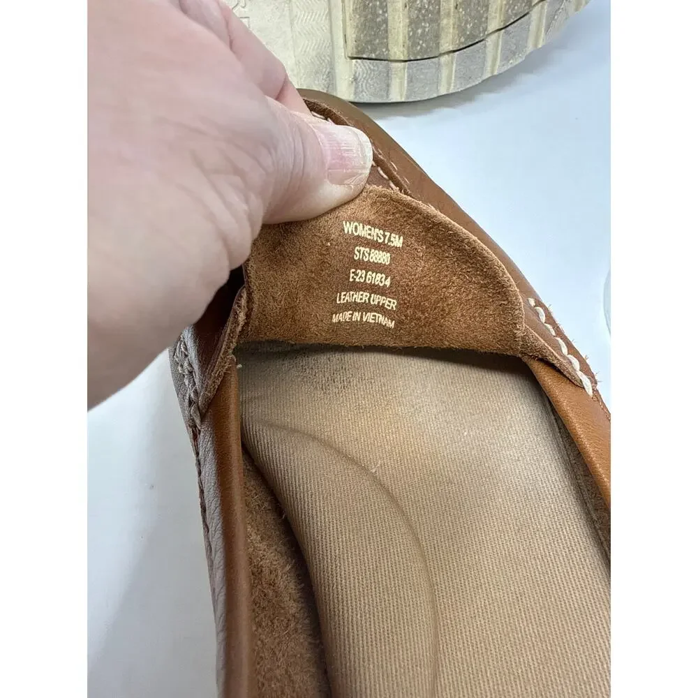 Sperry Size 7.5 Top Sider Penny Loafer Super Soft Leather Tan Brown Cushioned